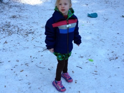 Girl playing in the snow at Mnt. Baldy