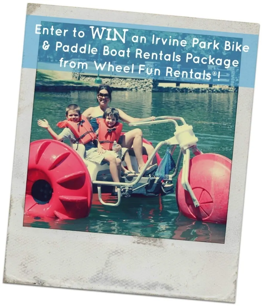 Enter to win an Irvine Park Bike and Paddle Boat Rentals Package from Wheel Fun Rentals®!