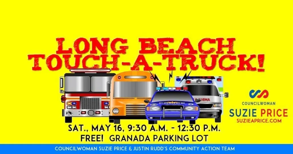 Attend the FREE Long Beach Touch-A-Truck event on Saturday, May 16 from 9:30 am - 12:30 pm!  There will be over 35 trucks on display for kids to climb aboard and explore.