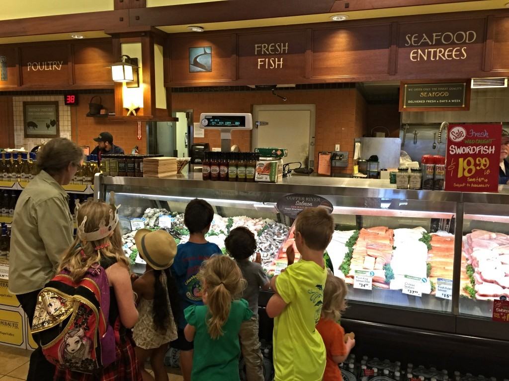 After filling up on pizza and cookies, Suzanne introduced us to one of the butchers in the meat and seafood department. It was interesting to learn that Bristol Farms only serves fresh meat in their stores. There is no frozen meat anywhere.