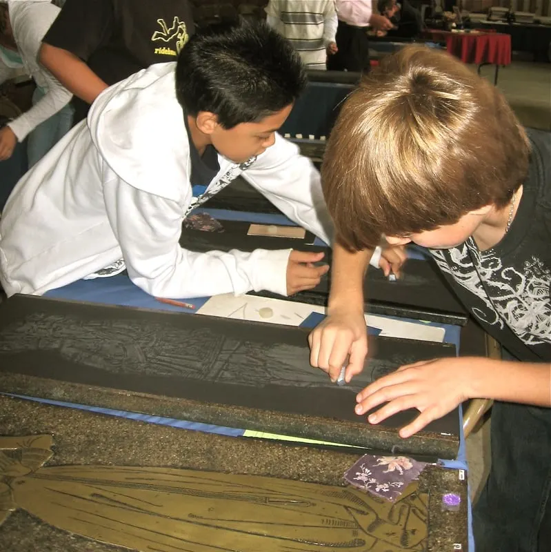 The annual Brass Rubbings event at St. Luke's Episcopal Church in Long Beach introduces visitors to the historic background and importance of monumental brasses, as well as the colorful people they commemorate. Docents provide an interesting combination of history, folklore and art using one of the largest collections of monumental brass facsimiles in North America. Visitors are able to create and take home their very own brass rubbing.