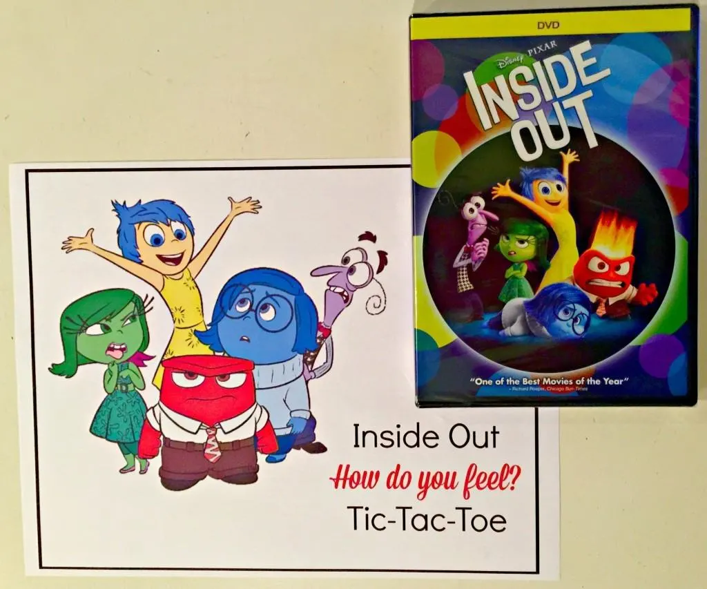 Inside Out How Do I Feel Tic Tac Toe Game For Children