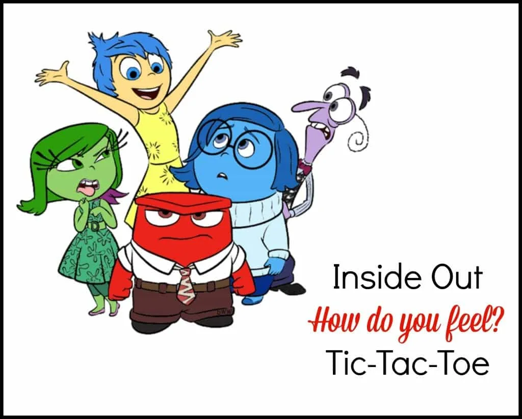 Inside Out How Do I Feel Tic Tac Toe Game For Children