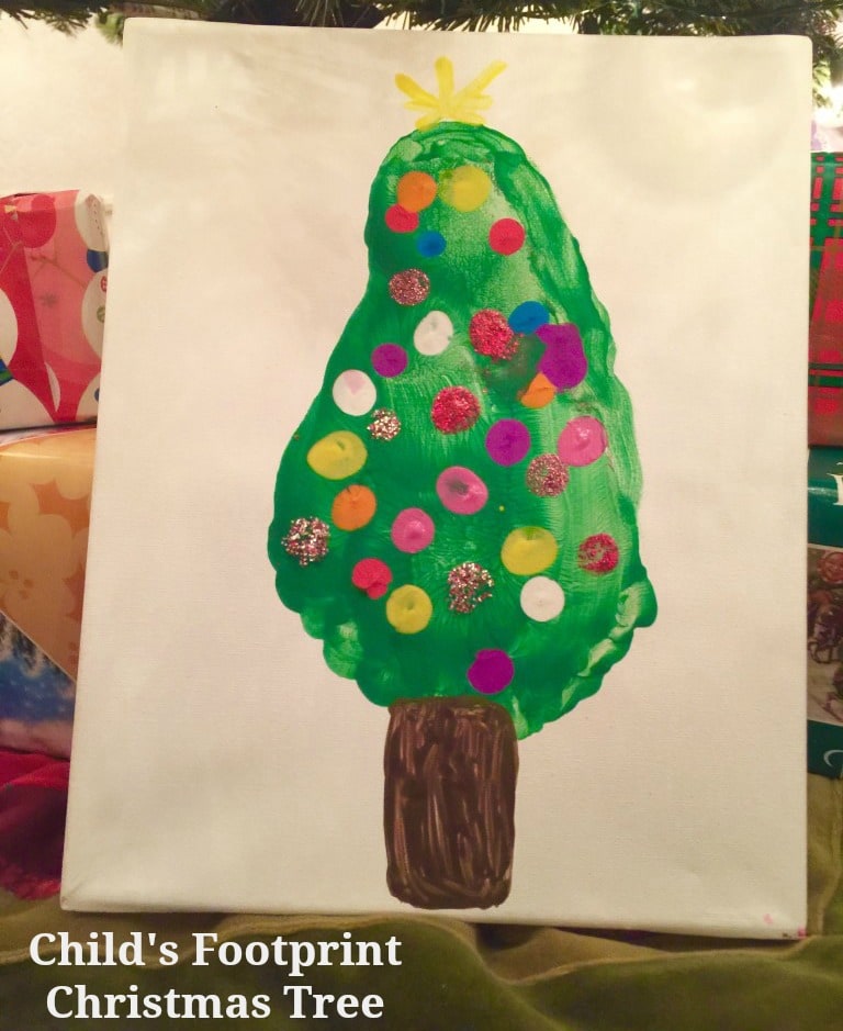 Child's Footprint Christmas Tree Tutorial with Step by Step Instructions with Pictures