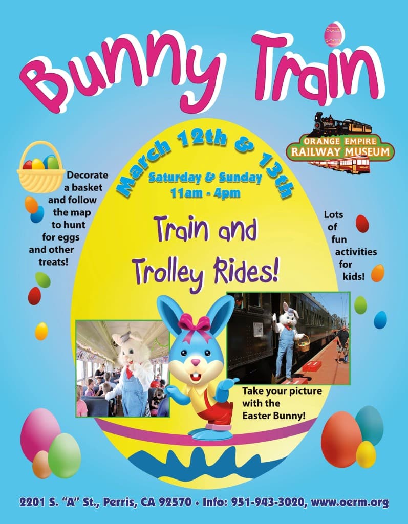 Enter to win a family 4-pack of tickets to ride the Easter Bunny Train the Orange Empire Railway Museum!