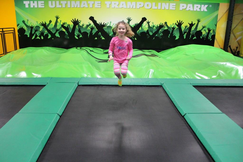 Rockin' Jump is an indoor play area where kids can soar in open jump arenas, dive into pools of soft foam cubes, play trampoline dodgeball, and do flips and somersaults.