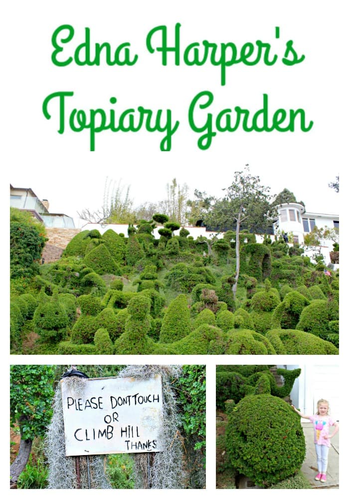 Edna Harper's Topiary Garden in San Diego is made of 50 or so whimsical characters including elephants, whales, a rooster, a bunny, and Mickey Mouse.