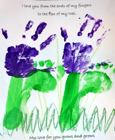 Flower Footprint Craft for Children
