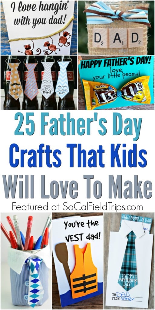 Do you need a homemade present for Father's Day? Make one of these 25 Father's Day Crafts for Kids! Perfect for preschool and elementary school children to make for their fathers too.