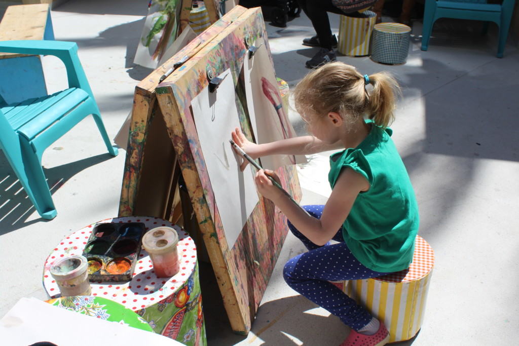 The Outdoor Art Studio at the San Diego Children's Discovery Museum is where children are encouraged to imagination, experimentation, and exploration through art.