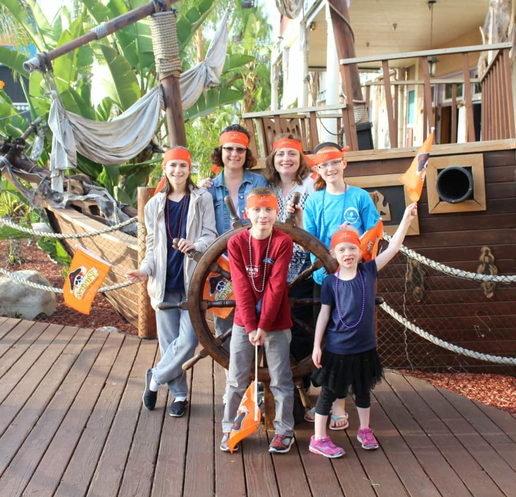 Are you planning a vacation to Southern California? Then you will want to visit Pirate's Dinner Adventure in Buena Park where diners enjoy dinner and a show with an 18th-century ship replica as the stage. The show is appropriate for all ages!