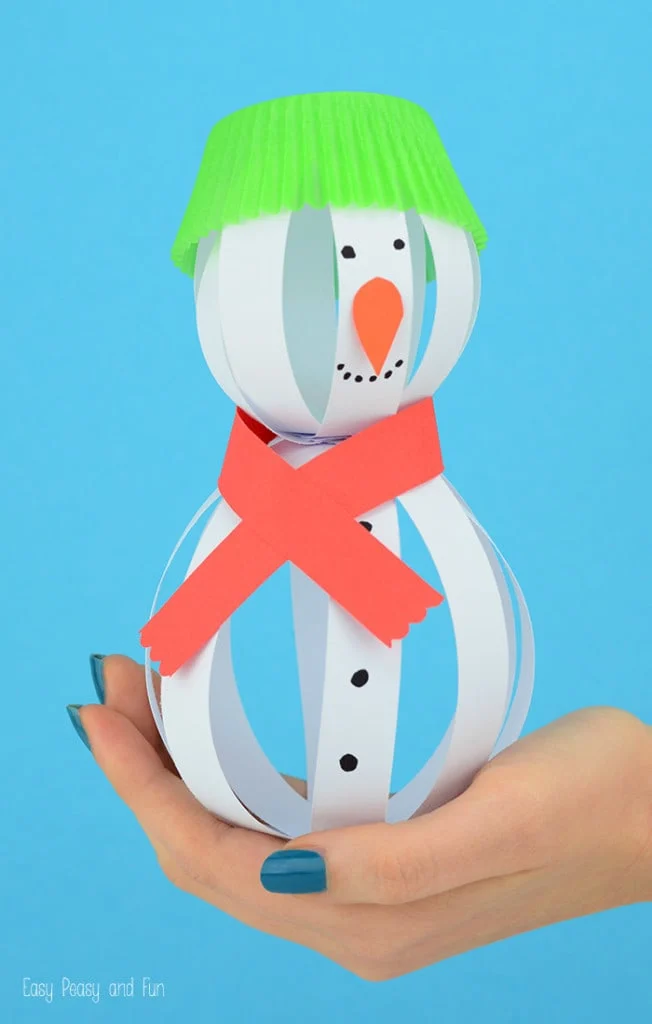 Paper Plate Snowman Craft - Winter Crafts for Kids - Easy Peasy