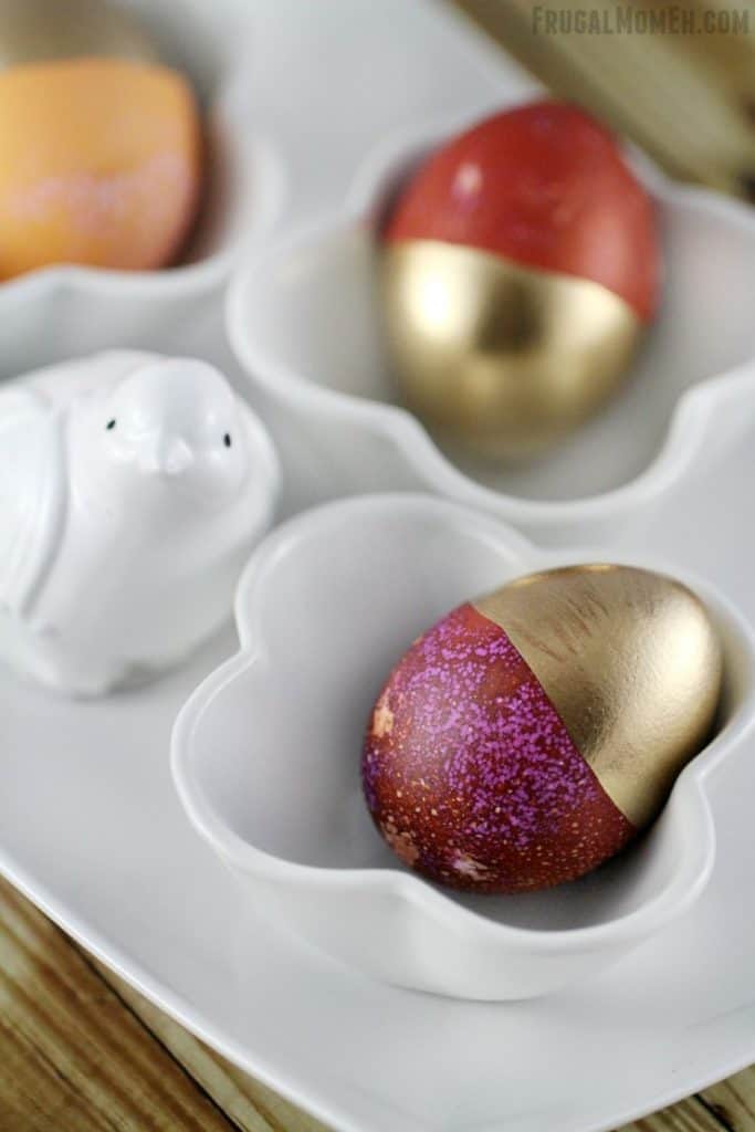 gold dipped easter eggs