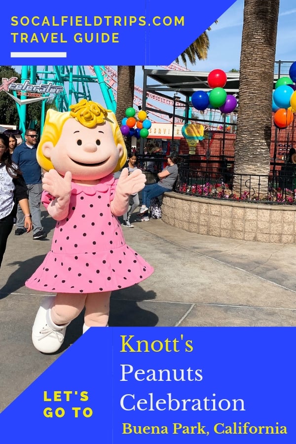 Are you a Snoopy fan? Attend the annual Knott's Berry Farm Peanuts Celebration every winter in Buena Park, California! From Snoopy inspired treats to live entertainment to meeting Pig Pen in the Livery Stable, there is something for every Snoopy fan. #peanutsgang #travel #familytravel #snoppy #knotts #charliebrown #themepark #rollercoaster
