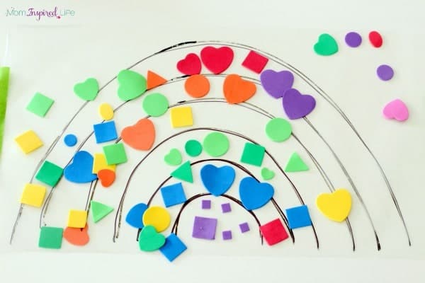 sticky shape rainbow activity