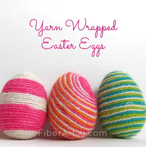 yarn wrapped Easter eggs