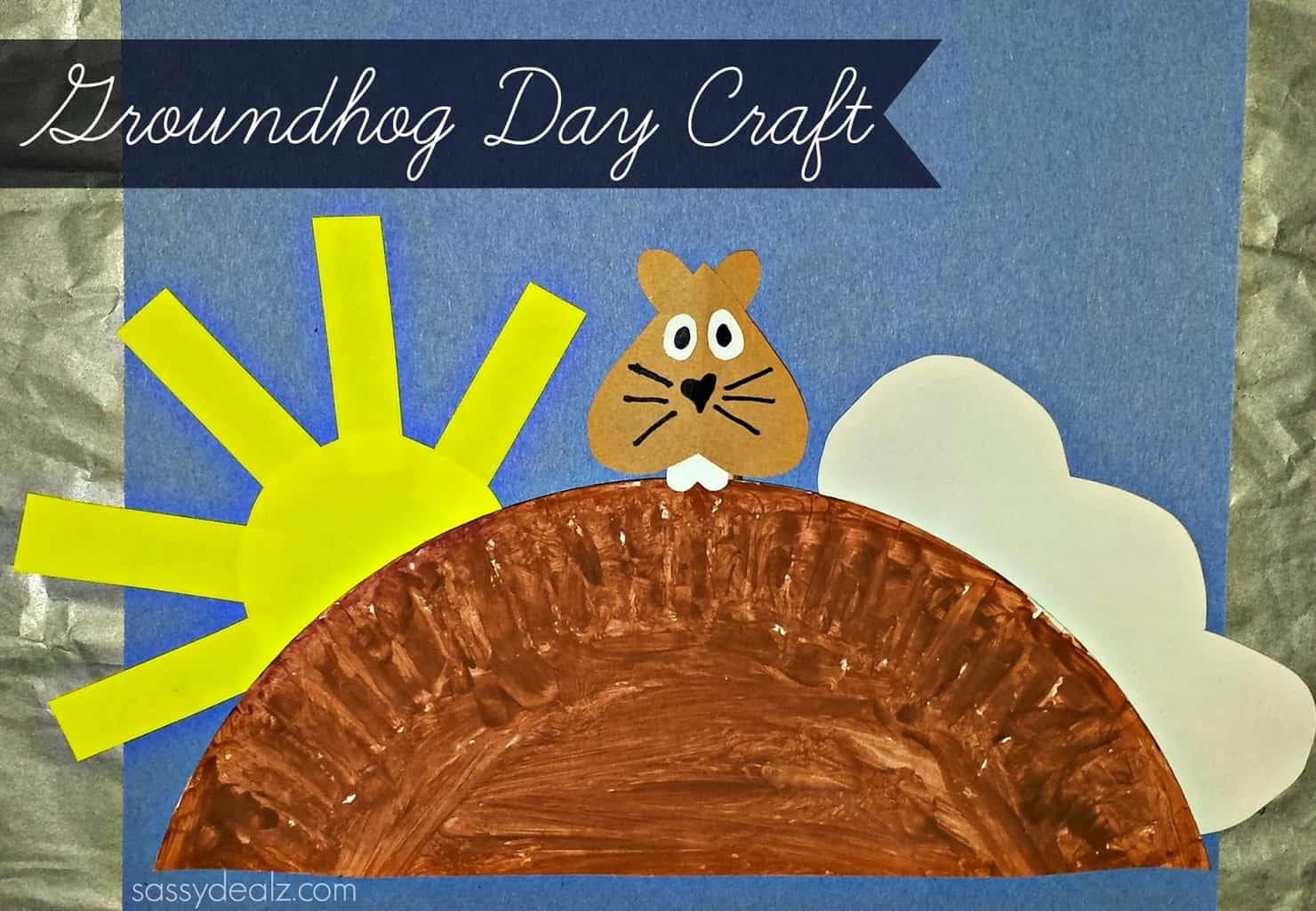 Paper plate Groundhog Day Preschool Craft