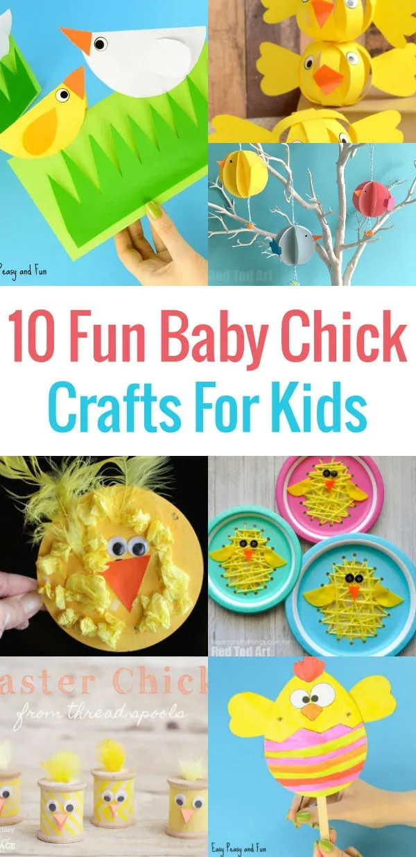 Check out these 10 Adorable Baby Chick Crafts For Kids! These crafts can be easily be made by preschoolers, kindergarten and older kids. Ideal for homeschooling and the classroom.