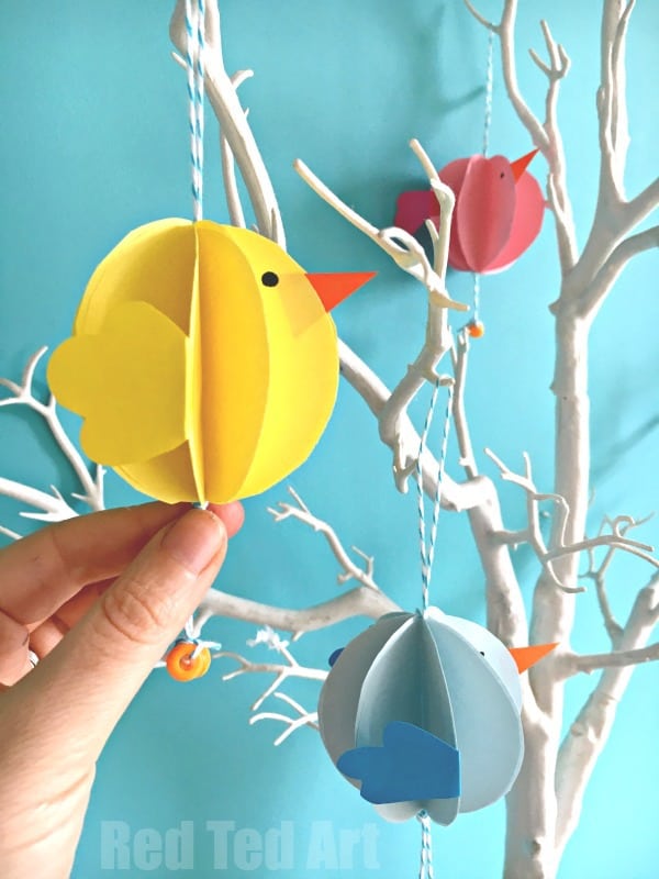 easter 3D baby chick craft for kids