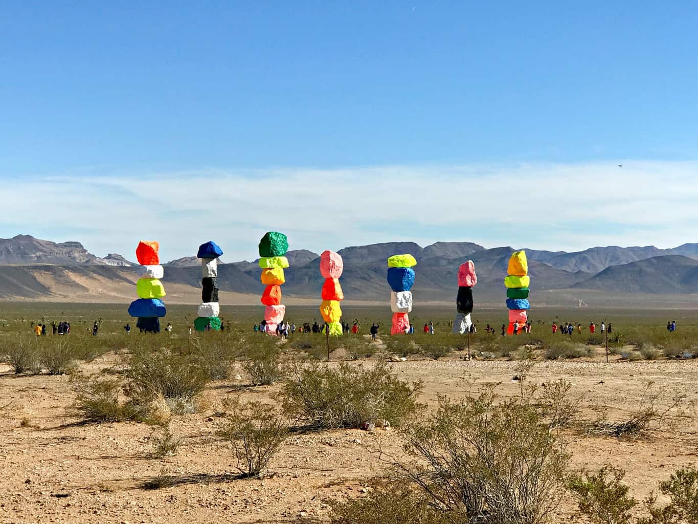 As one of the largest land-based art installations in the United States, Seven Magic Mountains, located right outside of Las Vegas, is bringing happiness to the desert.  Positioned within the Ivanpah Valley and surrounded by the local mountains, Seven Magic Mountains stands out as eye candy along the freeway.  Each locally-sourced limestone boulder boasts a different fluorescent color ranging from neon pink to deep ocean blue. The art exhibit is open year round.