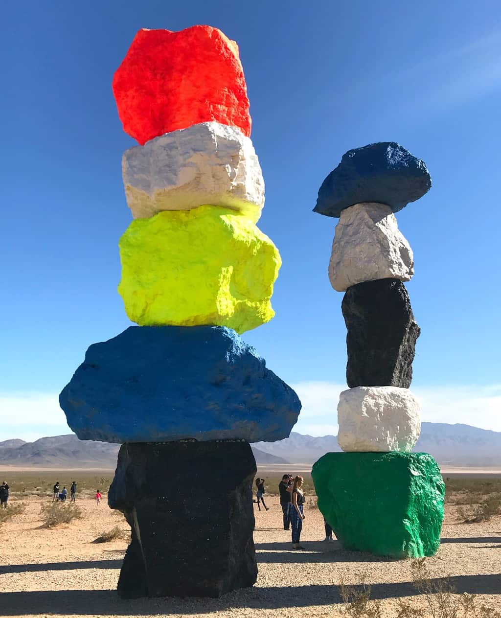 As one of the largest land-based art installations in the United States, Seven Magic Mountains, located right outside of Las Vegas, is bringing happiness to the desert.  Positioned within the Ivanpah Valley and surrounded by the local mountains, Seven Magic Mountains stands out as eye candy along the freeway.  Each locally-sourced limestone boulder boasts a different fluorescent color ranging from neon pink to deep ocean blue. The art exhibit is open year round.