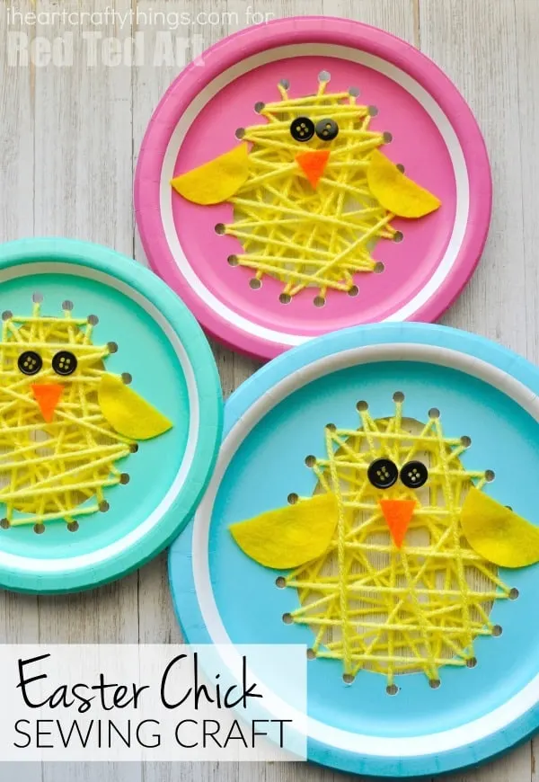 easter baby chick sewing craft for kids
