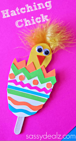 fabric hatching chick craft for preschool