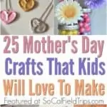Looking for that perfect Mother's Day gift? Check out these 25 pretty Mother's Day Crafts for Kids! They are also great crafts and gifts to make as Christmas and birthday presents for women.