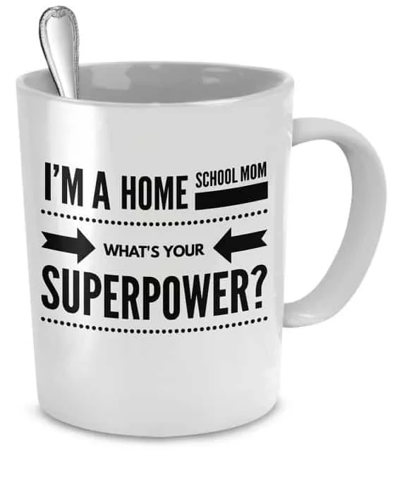 Cute homeschool mom coffee cup on easy