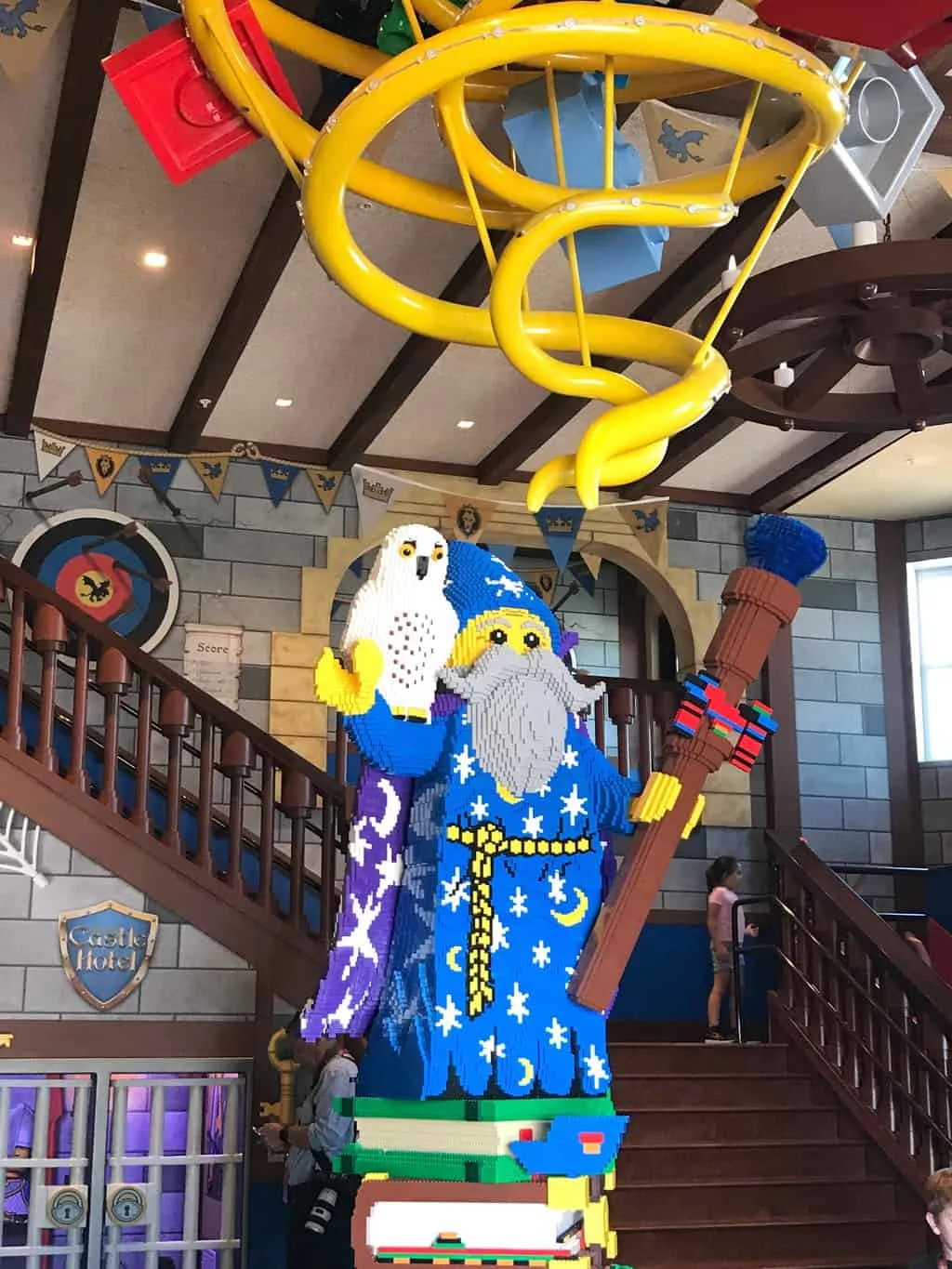 Merlin wizard statue at LEGOLAND Castle Hotel in Carlsbad California