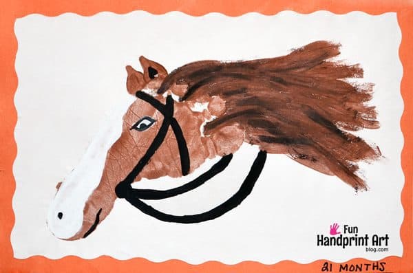 Easy horse handprint craft for preschool