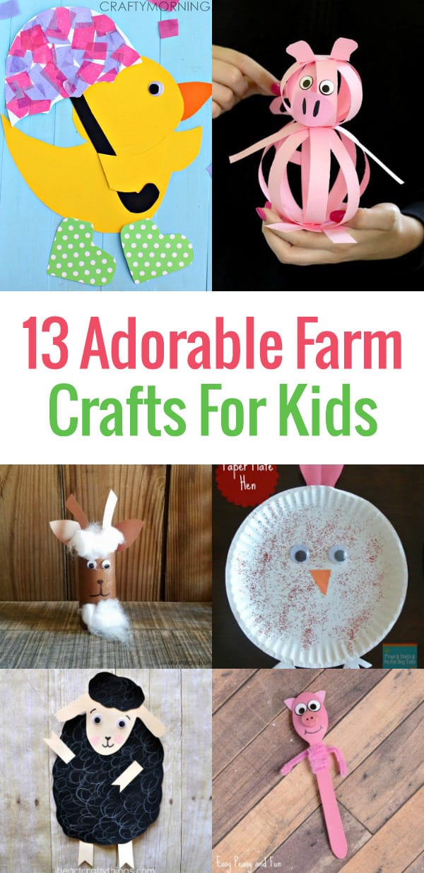 Are you teaching a unit about life on the farm or hosting a farm themed birthday party for your little one? Then check out these 13 Adorable Farm Crafts for Kids ideal for preschool - early elementary age kids.