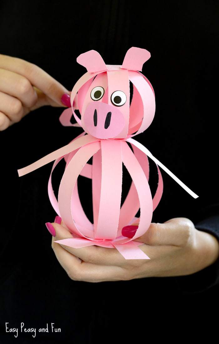 easy paper pig craft for kids