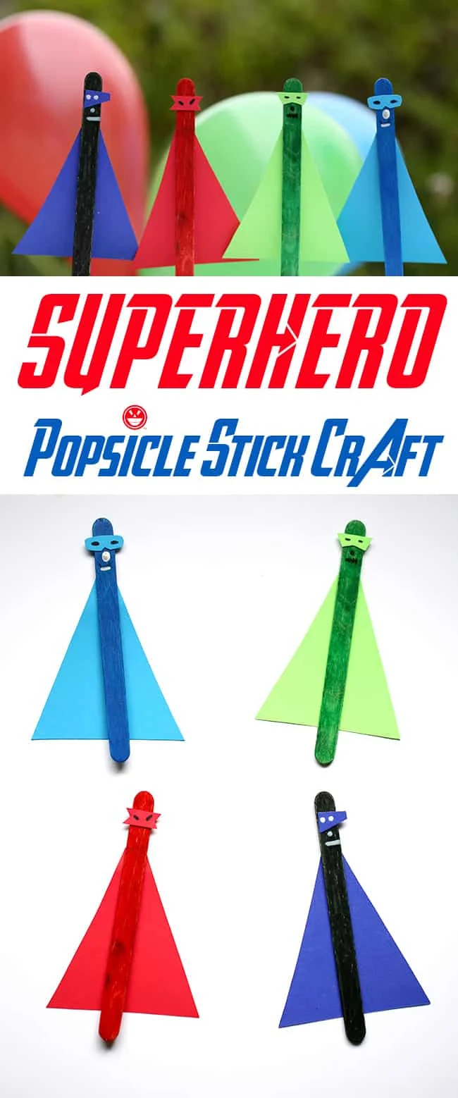 easy superhero popsicle stick craft for kids