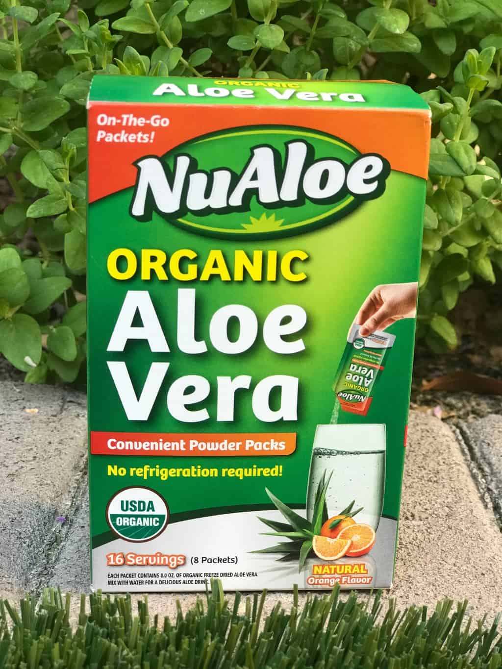 Have you tried aloe juice before? NuAloe Organic Aloe Vera offers all of the health benefits of aloe, plus the portability and convenience of individual granulated packets.