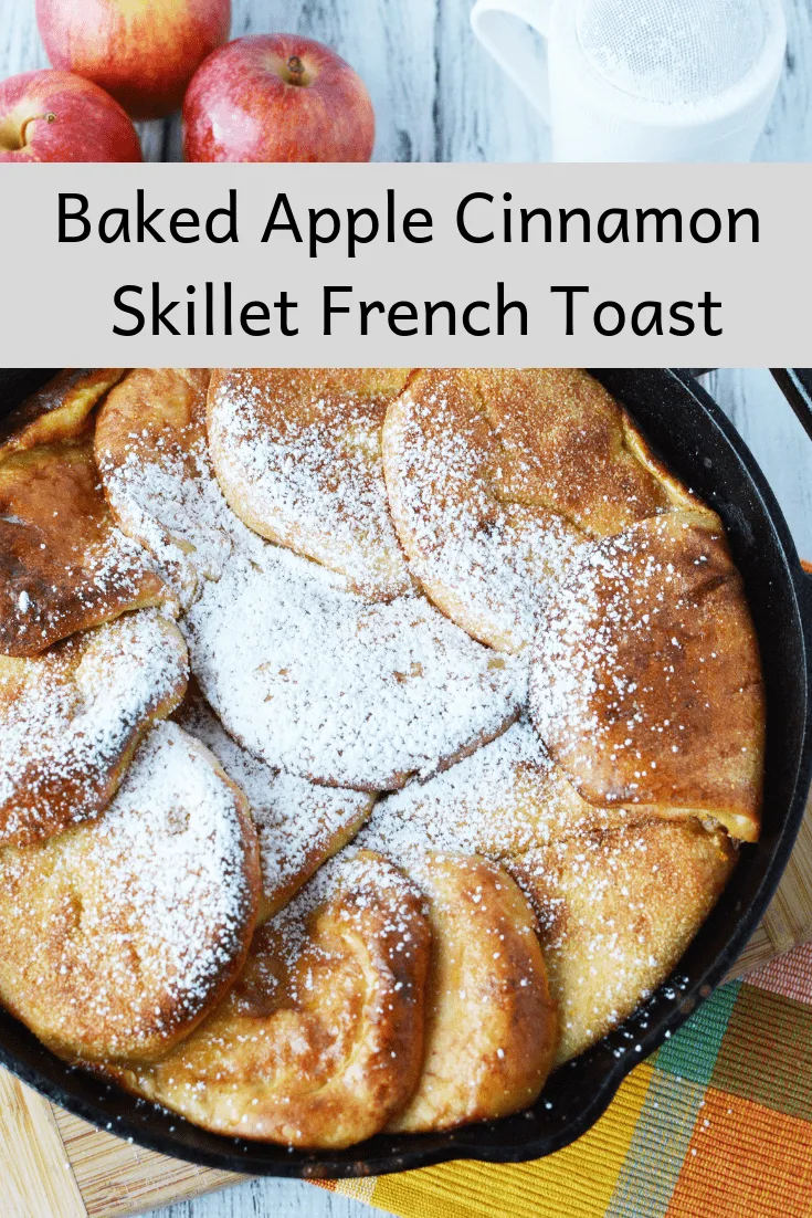 If the thought of bran flakes and low fat milk isn't getting you out of bed in the morning, then check out this delicious Baked Apple Cinnamon Skillet French Toast.  It's similar to making traditional french toast, but with an apple cinnamon twist. You can also make it ahead of time and heat it up in the morning.