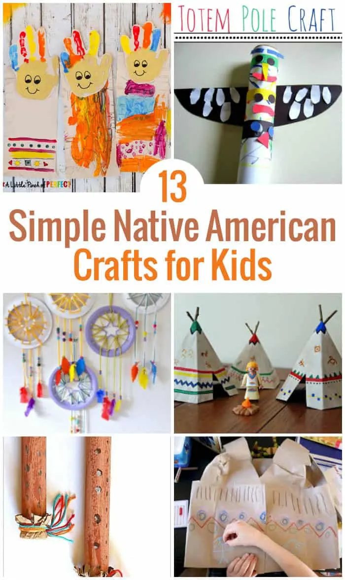 Are you learning about Native American History? Check out this list of 13 Native American Craft for Kids including headbands, teepees, drums, handprints & more.
