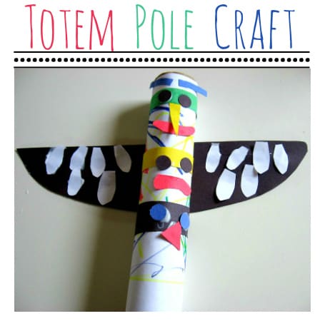 how to make an Indian Totem Pole out of toilet paper rolls and construction paper