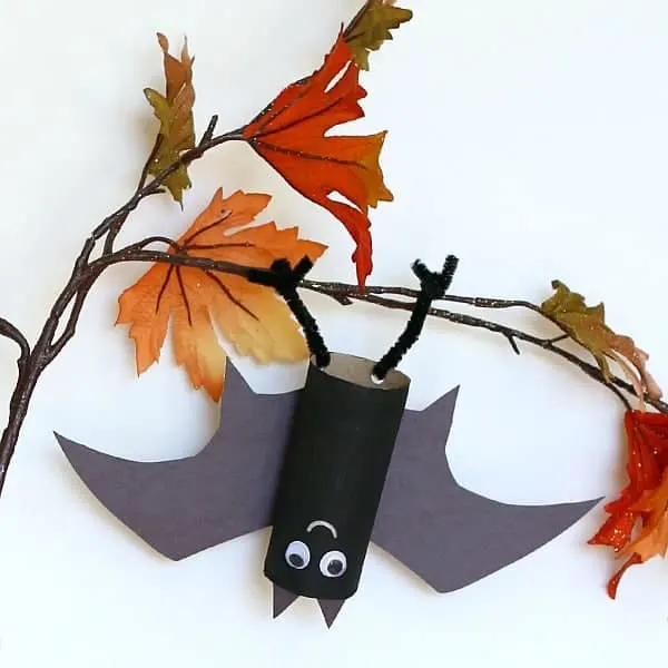 Toilet paper roll bat craft for halloween