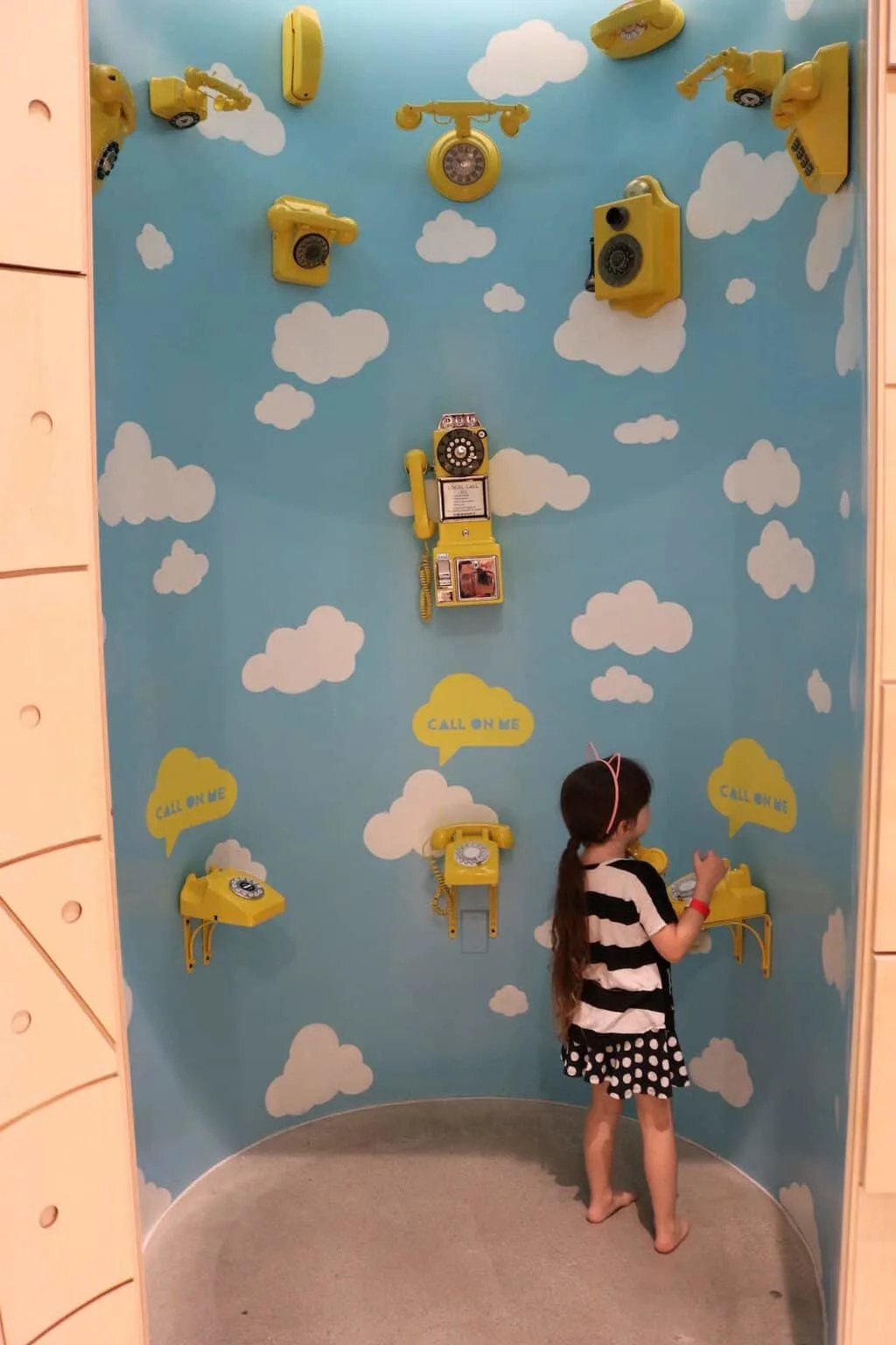 Yellow telephone booth at Cayton Children's Museum Santa Monica