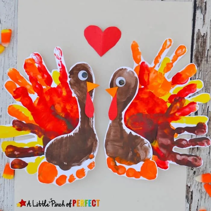 Footprint turkey craft for kids