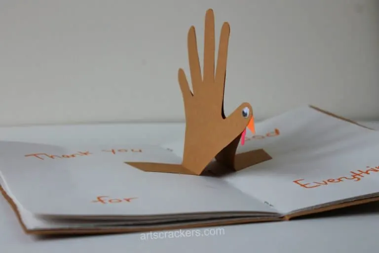 Easy Children's turkey handprint craft for Thanksgiving