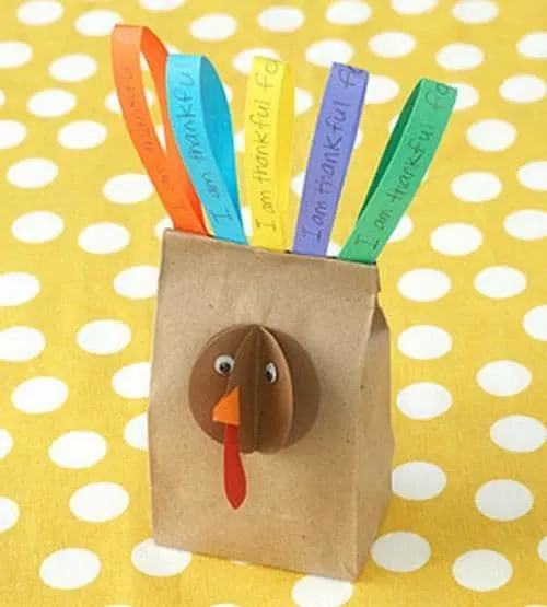 simple preschool turkey bag craft