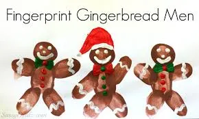 fingerprint gingerbread craft for kids
