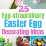 Need some Easter egg dying inspiration? Check out this list of 25 Egg-cellent Easter Egg Decorating Ideas For Families! From using crayons to tinsel to yarn, there's a method for all ages to enjoy and little hands to make. Click here to see the full list.