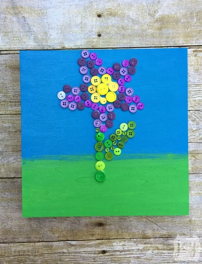 Button Flower Mother's Day Craft