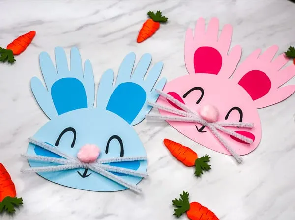 Hand[rint Easter Bunny Craft For Preschoolers