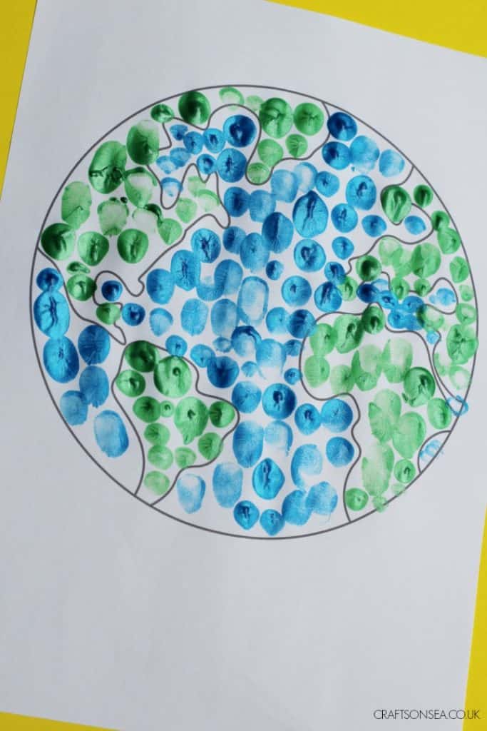 Fingerprint Earth Day Craft For Kids