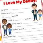 Father's Day Printable for Preschool