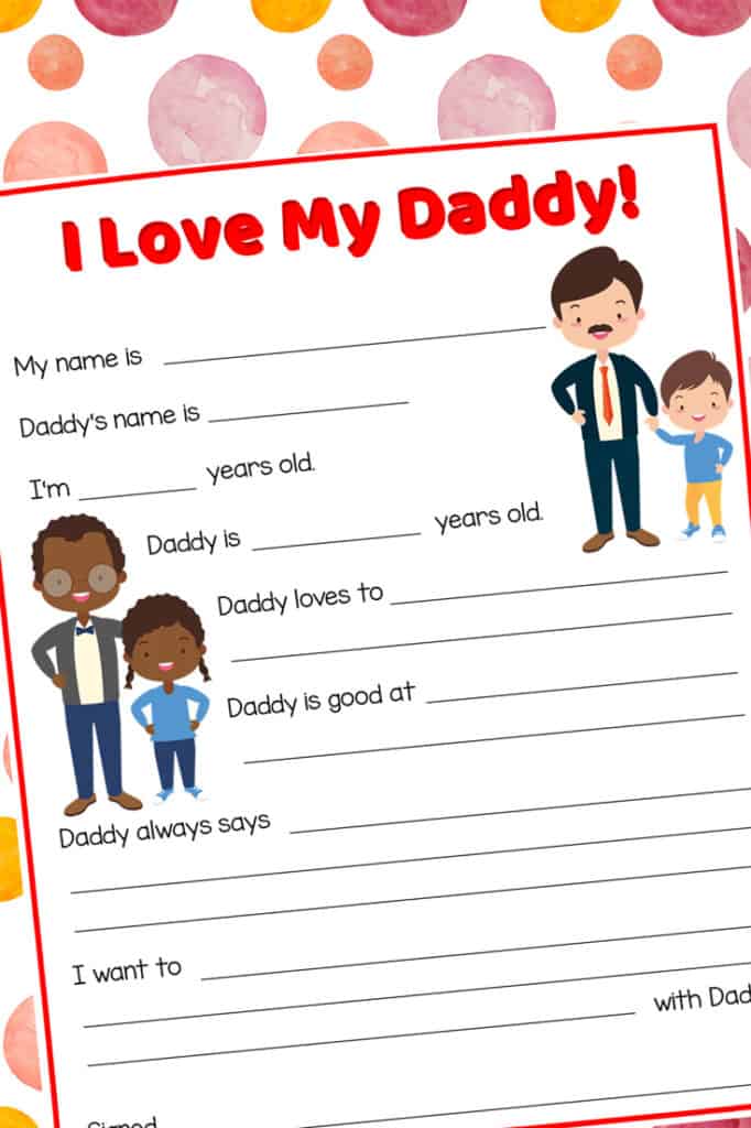 Father's Day Printable for Preschool